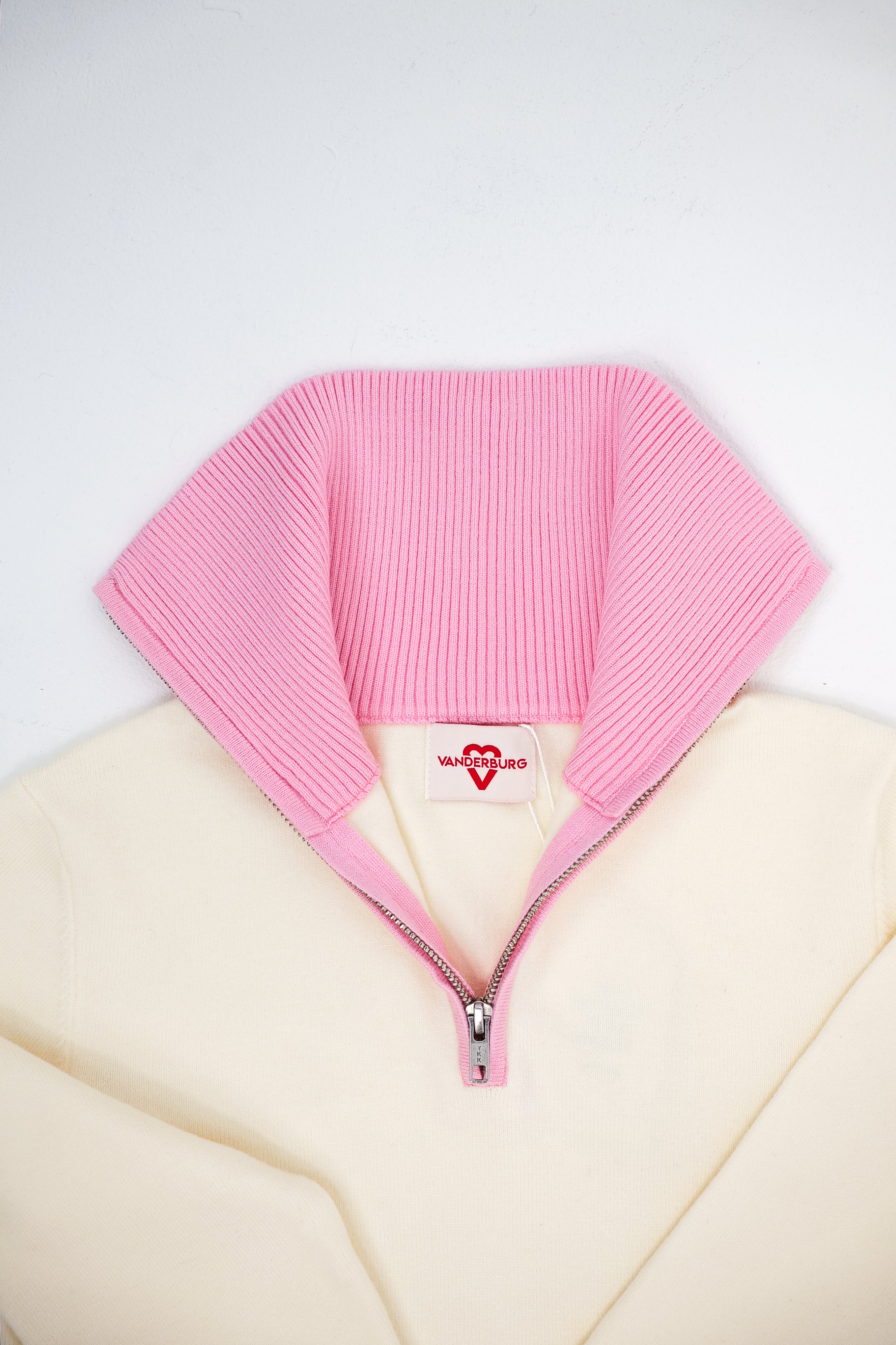 Pink & Cream Half-Zip