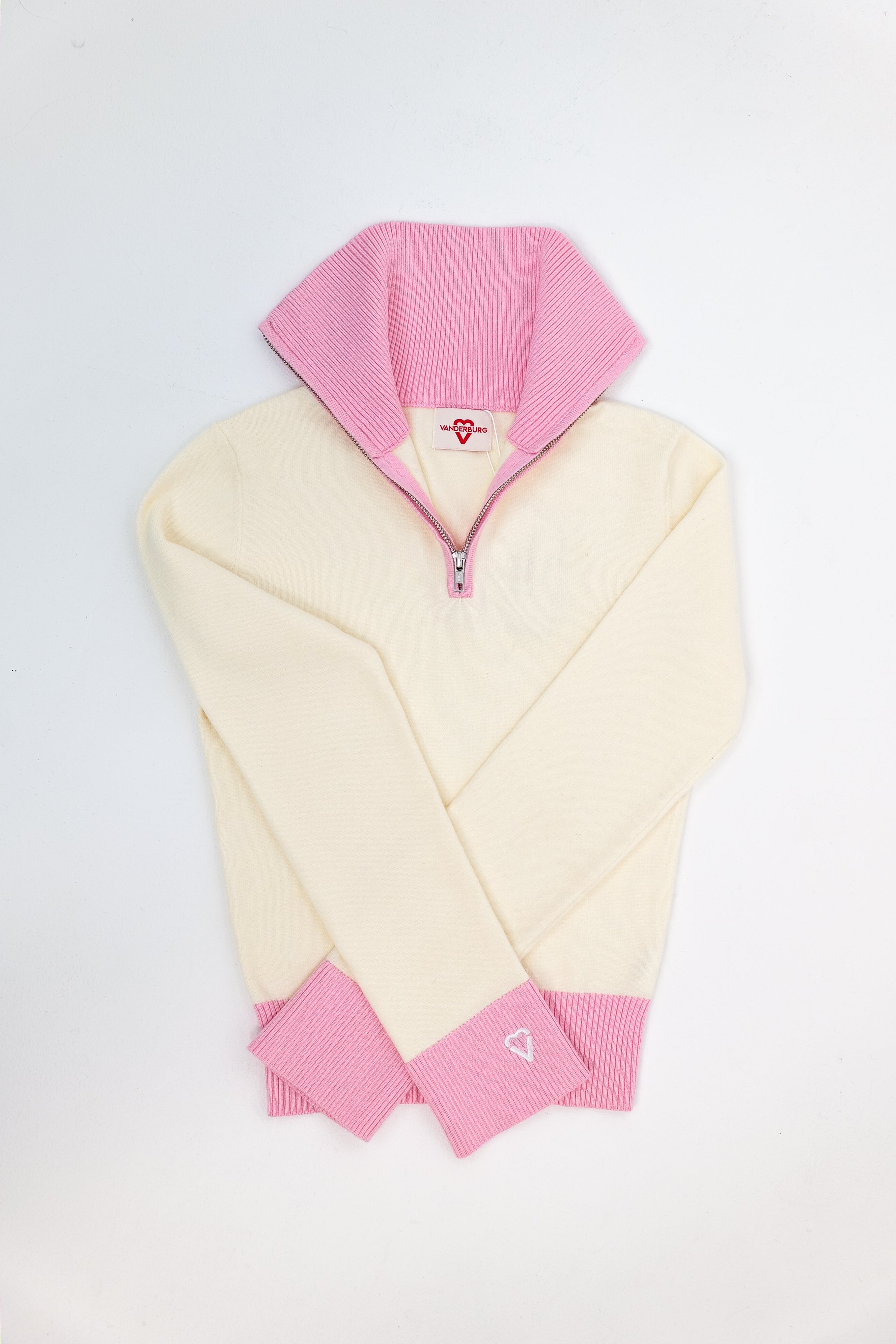 Pink & Cream Half-Zip